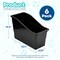 4E's Novelty 6 Pack Large Book Bin with Labels, Durable Black Book Bins for Classroom, Large Plastic Bins for Books, Sturdy Containers for Books, Versatile Classroom Textbook Boxes for Various Use